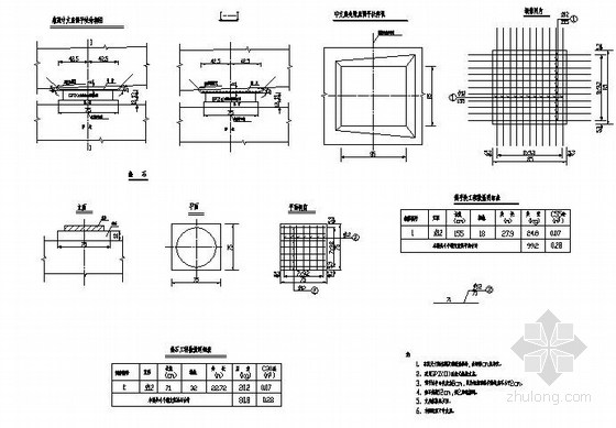 [黑龙江]预应力连续箱梁桥施工图65张附计算书（肋板台 花瓶墩）-连续箱梁调平块垫石构造图