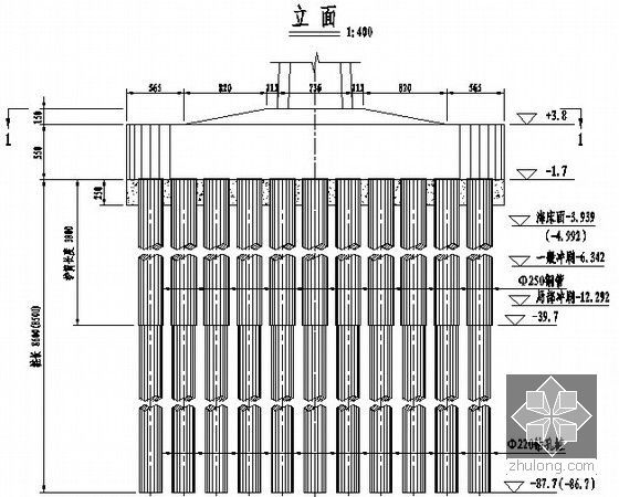 [广东]航道桥钻孔灌注桩施工方案-主塔墩桩基础布置