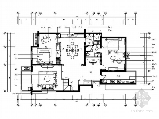 装饰放线样板资料下载-精品现代三层别墅样板间室内装修施工图