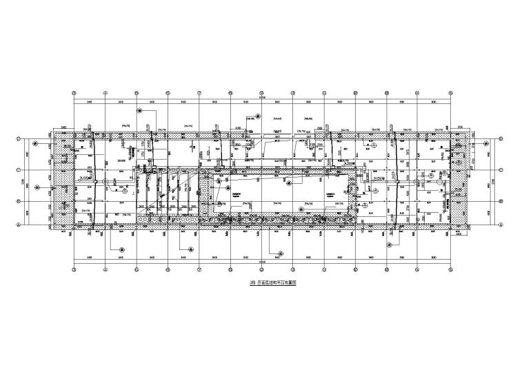 深圳某展览中心结构施工图(SRC柱、SRC梁)-3栋 屋面层结构平面布置图