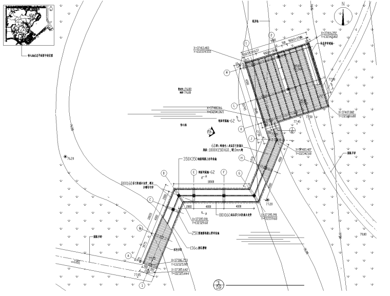 某大型公园景观分区设计施工图CAD模型 A-12怡心池平面图