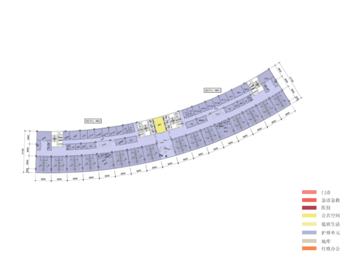 [福建]长乐市组合型现代大型医院建筑设计方案文本-平面图