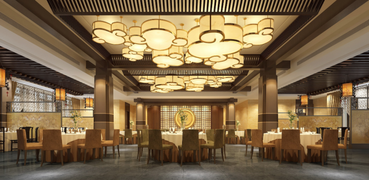 [青海]玉树太阳湖假日酒店室内设计方案（17页）-中餐厅效果图