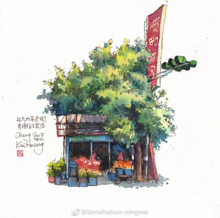小广场手绘方案作品26资料下载-#Cheng Kai手绘作品分享#