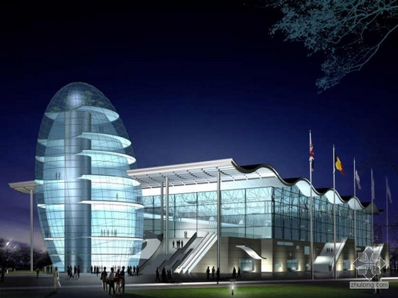 建筑设计方案文本-国际会展中心资料下载-[青岛]某国际会展中心建筑设计方案文本及CAD