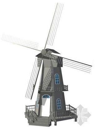 荷兰风车su模型资料下载-风车