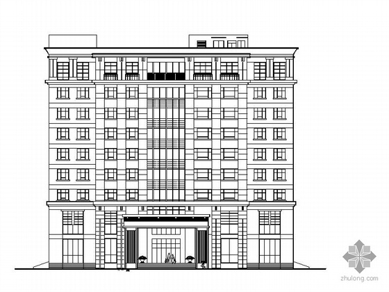 3层住宅建筑效果图资料下载-某九层宾馆建筑扩初图（含多种效果图）