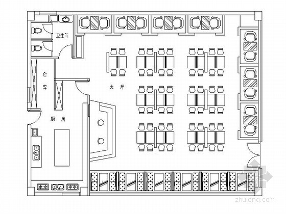 快餐店室内设计方案资料下载-201㎡快餐店室内装修图