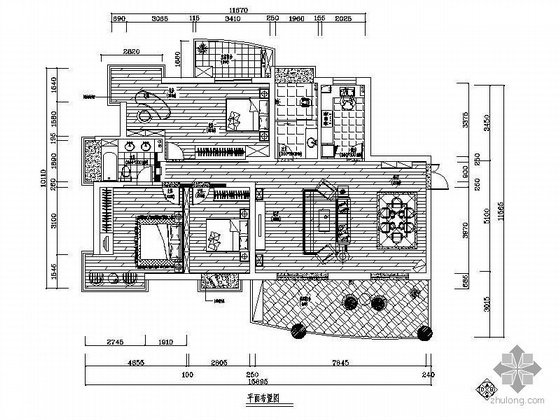 三居室的施工计划资料下载-[长沙]某三居室装修施工图