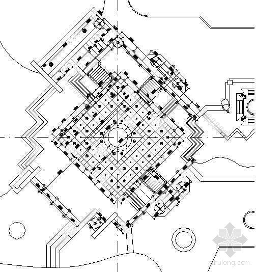 广场绿化施工布置图资料下载-某旱喷广场灯具布置图