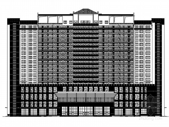 西安中式酒店高层资料下载-[惠州]某十八层中式高层酒店建筑施工图