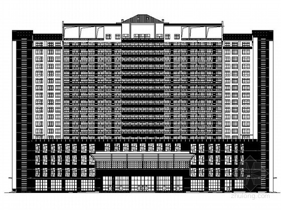 中式高层酒店cad资料下载-[惠州]某十八层中式高层酒店建筑施工图