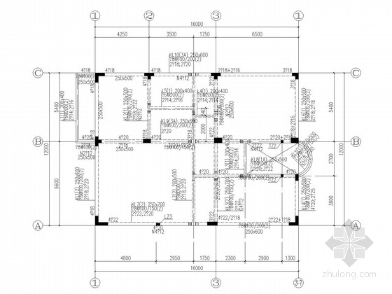 人工挖孔桩基础地梁配筋图资料下载-三层框架别墅结构施工图(桩基础)