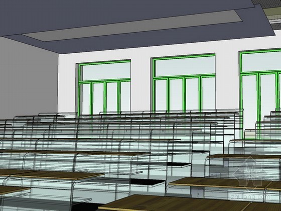 阶梯教室sketchup模型下载-阶梯教室 