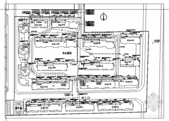 广场室外电气施工图资料下载-小区室外电气管网总平面图