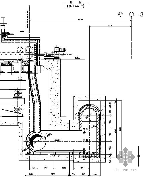 再热燃烧室资料下载-某&#8709;318mm再加热炉烟道结构设计图