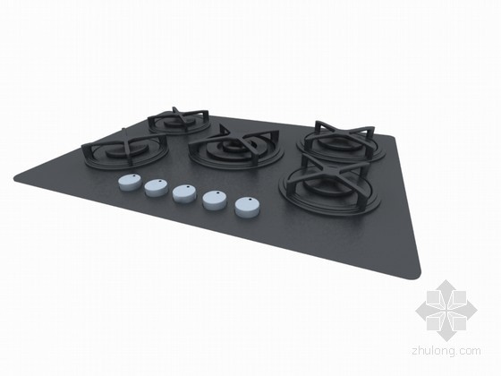 燃气接触法资料下载-五盘燃气灶3D模型下载