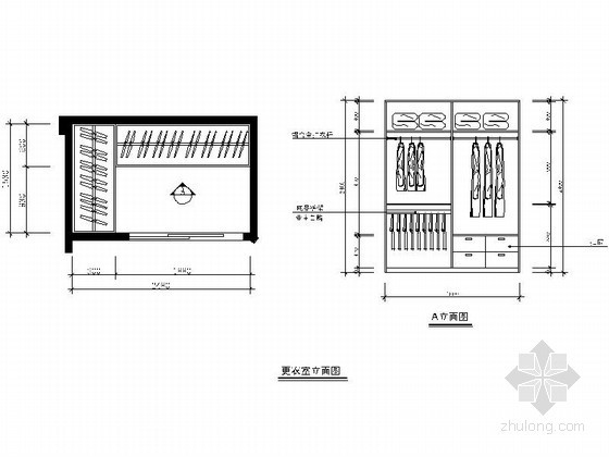 某现代L型衣柜详图