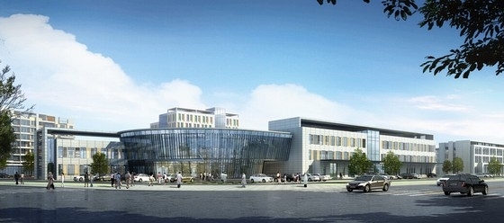 [内蒙古]现代风格医疗中心建筑设计方案文本-现代风格医疗中心建筑设计效果图 