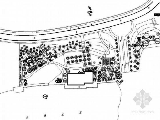 cad湖绿化图纸资料下载-临湖公园公共绿地绿化施工总图（含效果图）