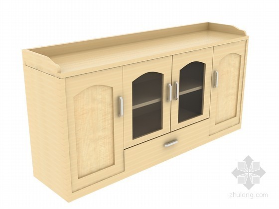现代餐边柜3d模型资料下载-现代备餐柜3D模型下载