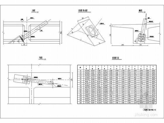 独塔斜拉桥主塔资料下载-独塔斜拉桥主塔拉索张拉端槽口及锚下钢筋布置图