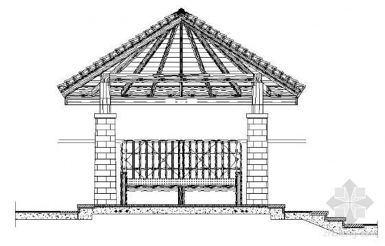 木结构亭施工图资料下载-某超五星酒店木结构休闲亭