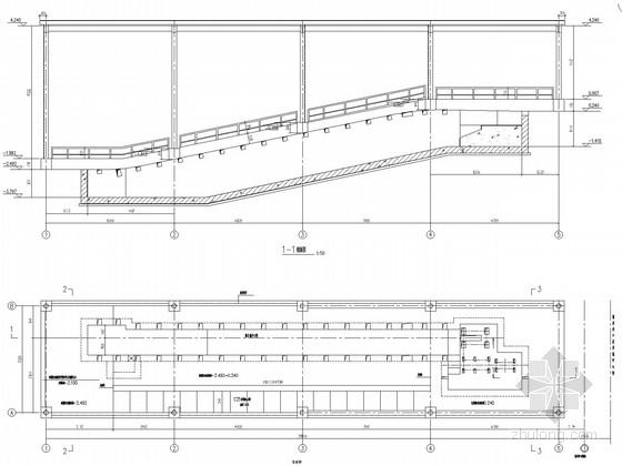圆形屋面结构施工图资料下载-钢框架爬车机房结构施工图