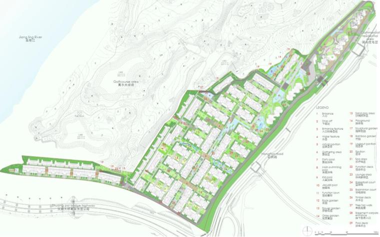 [重庆]知名地产悦湾天琴湾南区景观总体规划概念（雨水花园）-B总平面图
