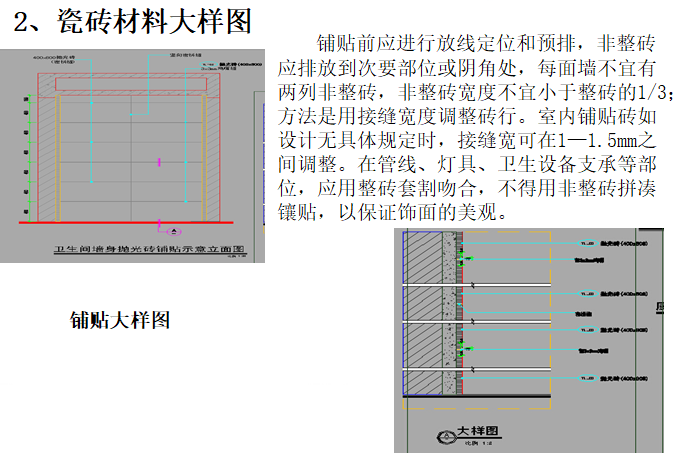 住宅装修前各工作节点细化管理指引（附图）-瓷砖材料大样图