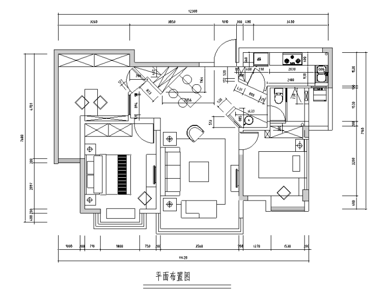 二居室家装效果图下载资料下载-[江苏]常熟老街二居室住宅设计施工图（附效果图）