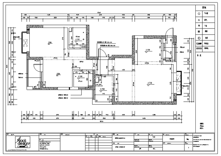 上海某住宅样板房设计装修施工图-原始平面图