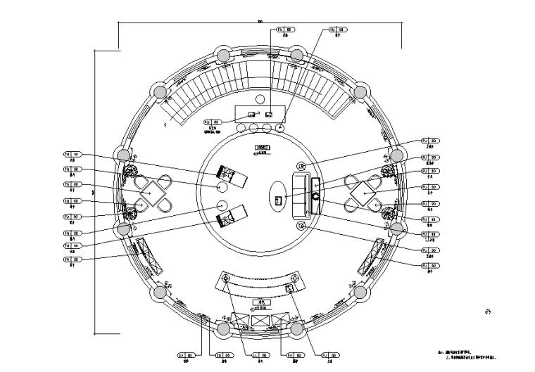 [浙江]九龙国际大饭店会所空间设计施工图（附效果图）-三层平面布置图