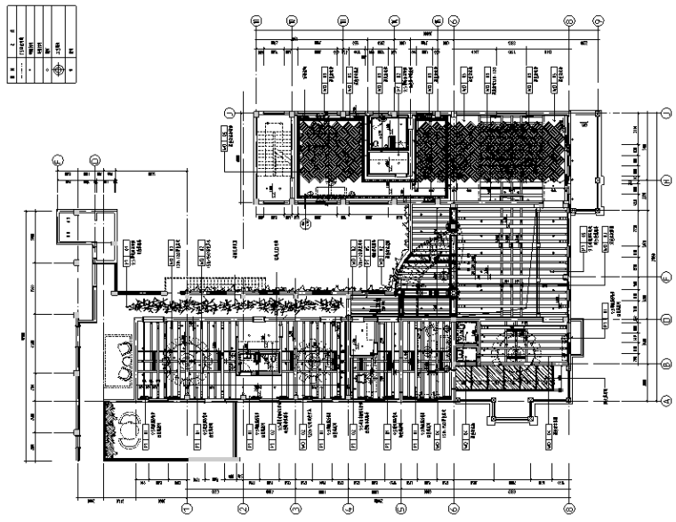 新中式禅意风格休闲会所空间设计施工图（附效果图）-顶面布置图