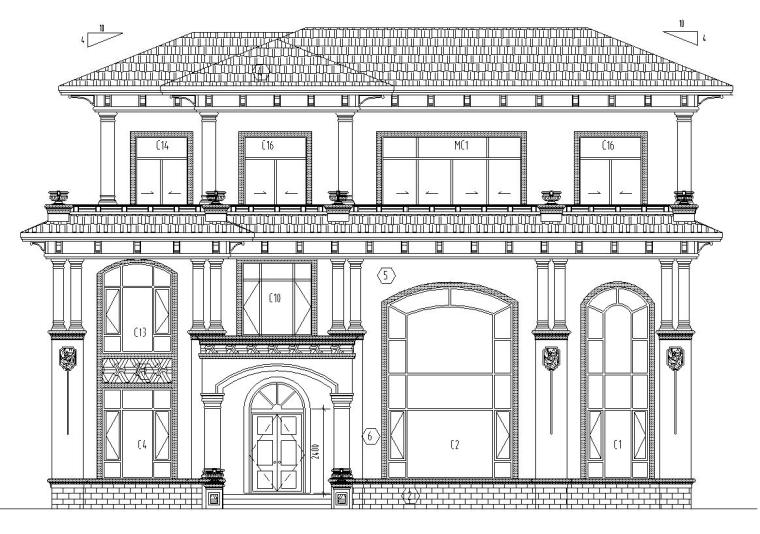 建筑设计效果资料下载-框架结构单家独院式别墅建筑设计（CAD+效果图）