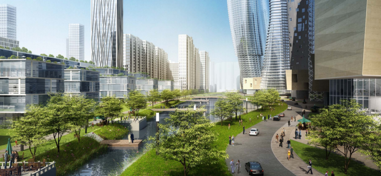 [广东]广州国际金融城城市景观规划设计 A-3 起步区内河透视