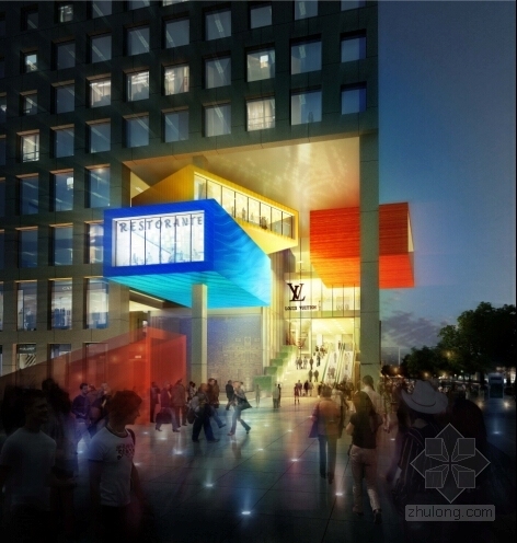 [深圳]现代风格超高层办公楼城市综合体设计方案文本-现代风格超高层办公楼城市综合体效果图