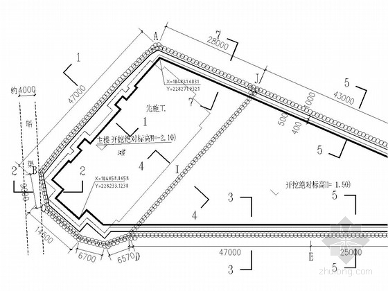 基坑环梁内支撑计算书资料下载-[山东]住宅项目高压旋喷咬合桩+自进式锚杆基坑支护施工图（含基坑支护计算书）