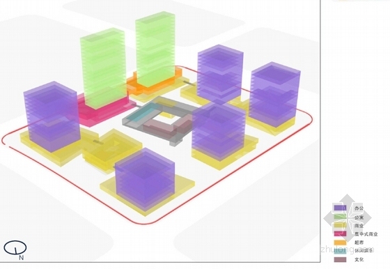 [上海]辐射组合型现代化商业及办公综合体设计方案文本-辐射组合型现代化商业及办公综合体分析图