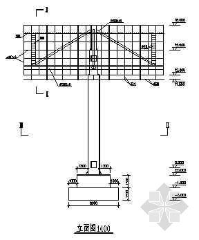 钢结构独立基础CAD资料下载-钢结构擎天柱广告牌结构施工图（独立基础）