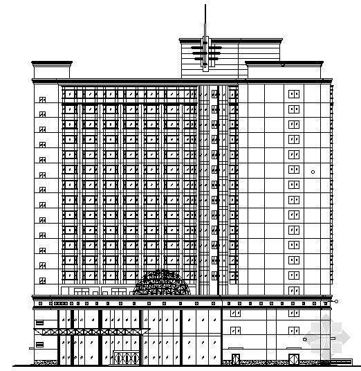 酒店建筑方案投标资料下载-某十七层酒店建筑方案图