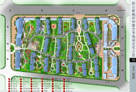 住宅区规划设计平面图资料下载-上海某住宅区绿化设计总平面图
