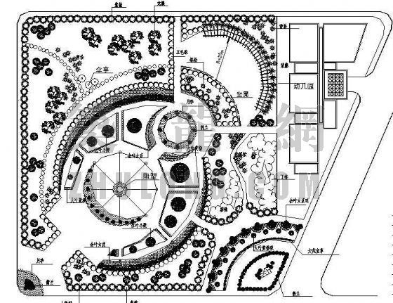 小游园绿化规划设计图资料下载-小游园规划方案设计图