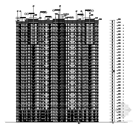 [河北省]某三十三层住宅楼（6、7号楼）建施图（含节能设计及计算书）-立面图