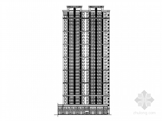 板式高层住宅施工图资料下载-现代高层住宅楼带底商建筑施工图