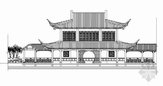 中式风格古建筑四合院图纸资料下载-小沧浪馆古建筑设计图纸