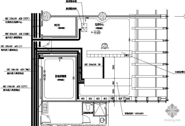 高速监控中心施工图资料下载-监控中心大样图