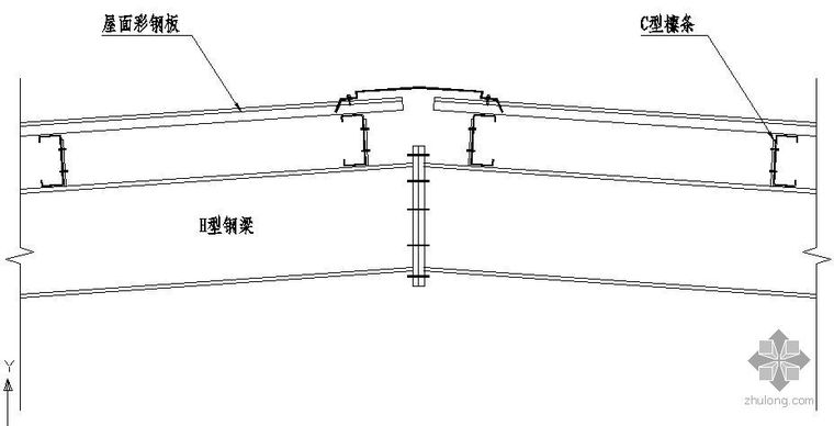 混凝土收边的构造做法资料下载-某中脊收边节点构造详图