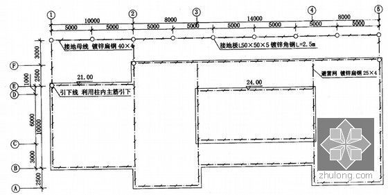 案例分析防雷接地预算-综合楼防雷接地平面