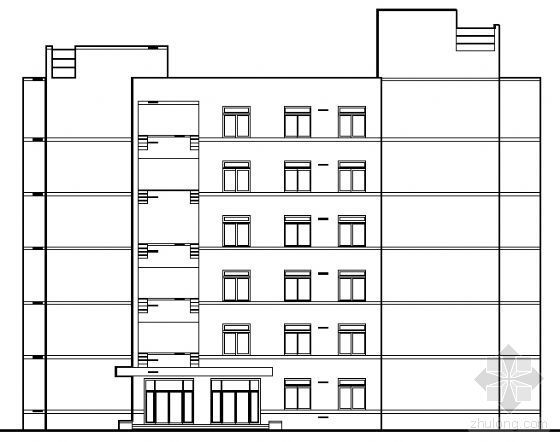 医学院科研楼图纸资料下载-某六层医学院教学楼建筑方案图